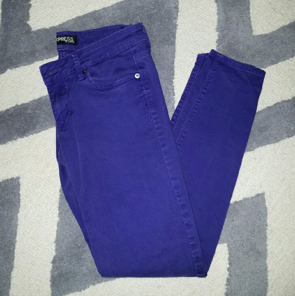 Express purple skinny jeans sz 4