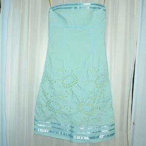 Express Lined Cotton Turquoise Sundress EXCELLENT