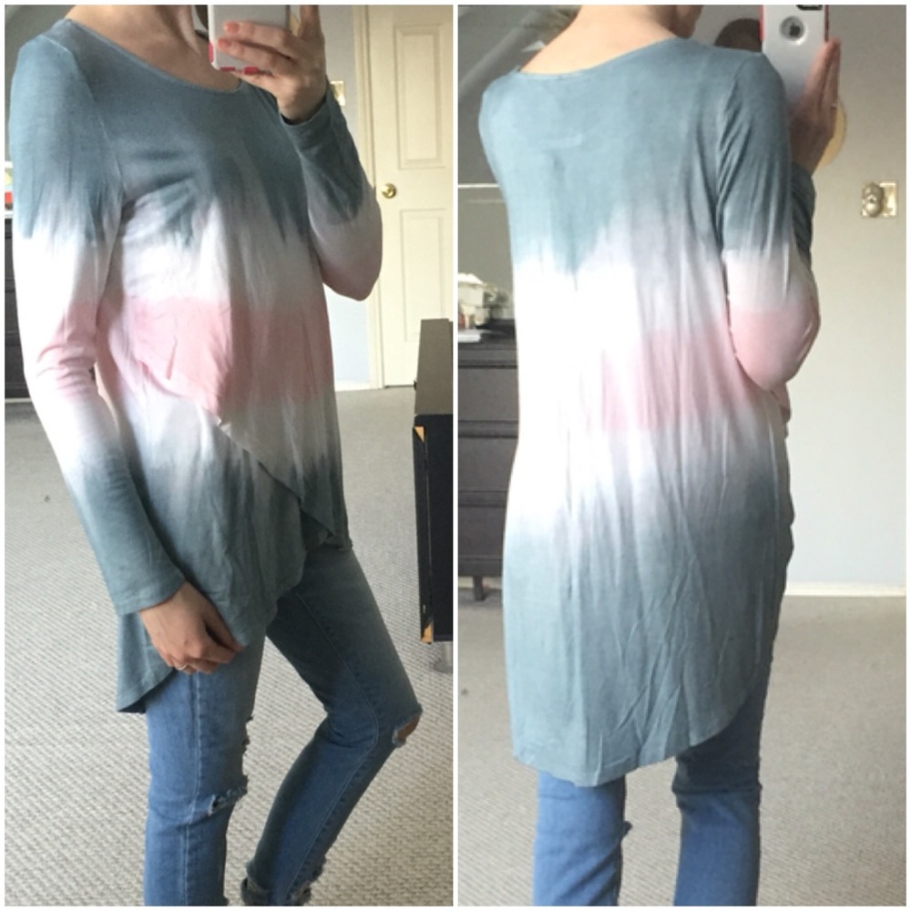LAST ITEM▫Ombré Long Sleeve with Cross Front - Picture 3 of 4