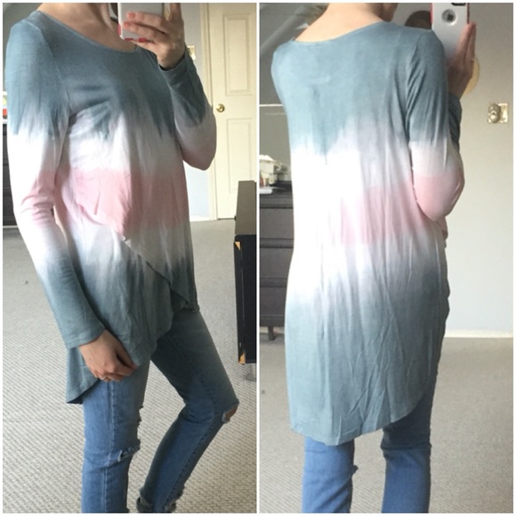 LAST ITEM▫Ombré Long Sleeve with Cross Front - Picture 3 of 4