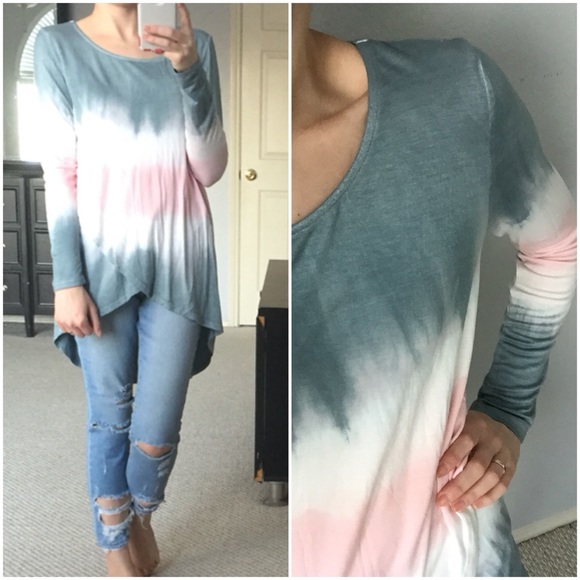 LAST ITEM▫Ombré Long Sleeve with Cross Front - Picture 4 of 4