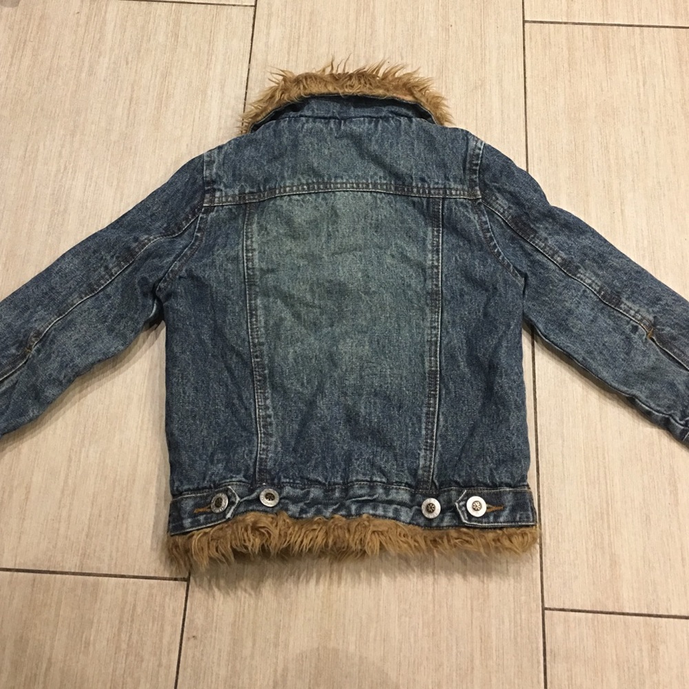Girls TKW Vintage denim & lined faux fur jacket - Picture 2 of 4