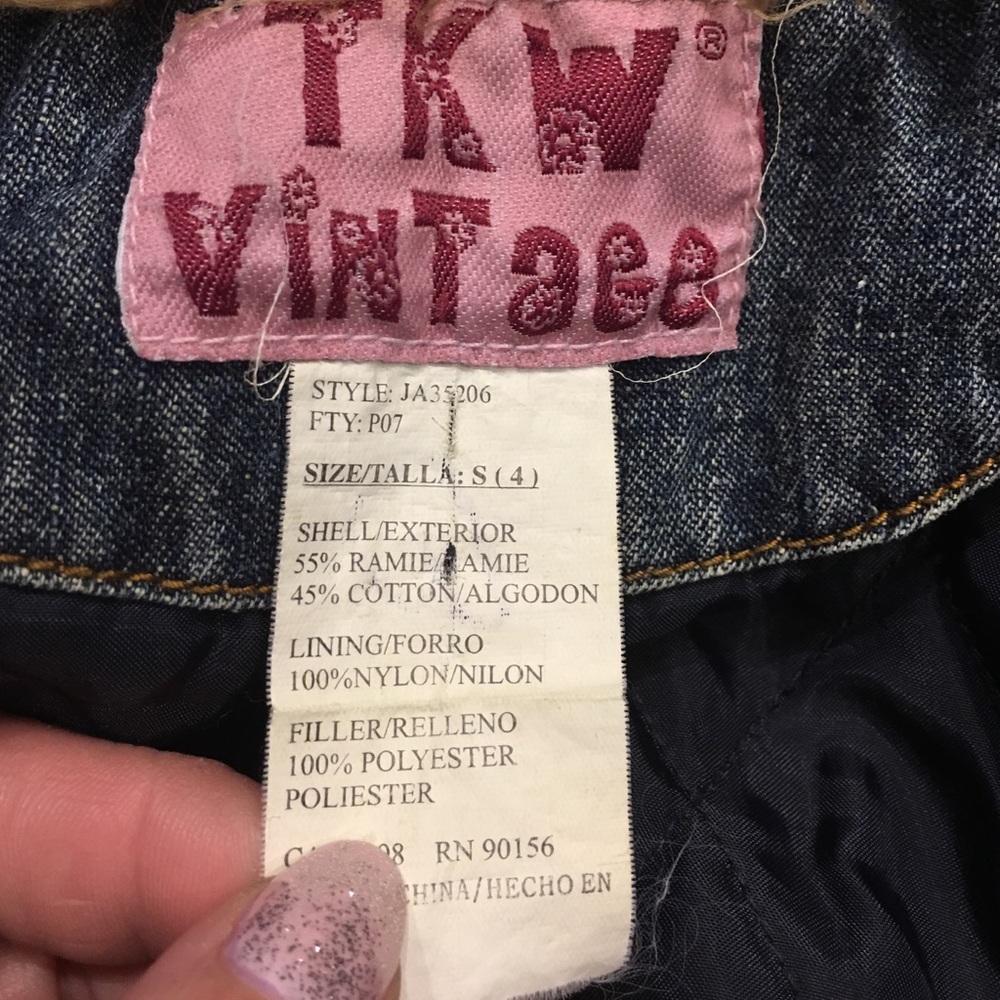 Girls TKW Vintage denim & lined faux fur jacket - Picture 4 of 4