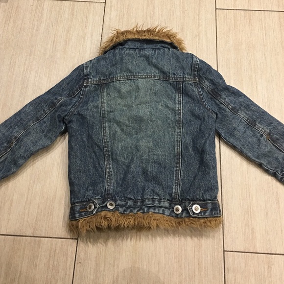 Girls TKW Vintage denim & lined faux fur jacket - Picture 2 of 4