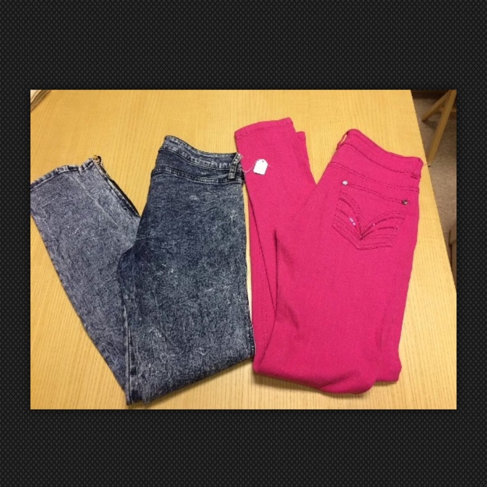 Denim 2 woman pant blue Sz 27 Futsia Sz5 leggings