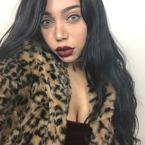 faux fur leopard print coat