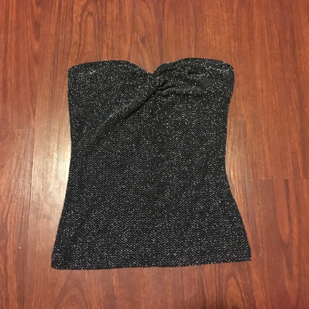 Sparkly black tube top
