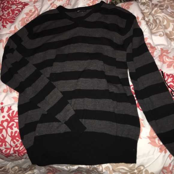 Black and Grey Striped Sweater - Picture 1 of 1