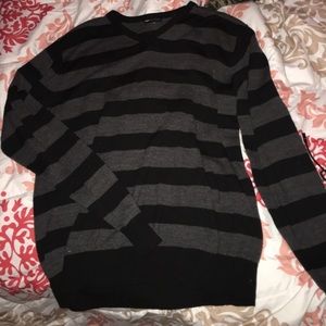 Black and Grey Striped Sweater