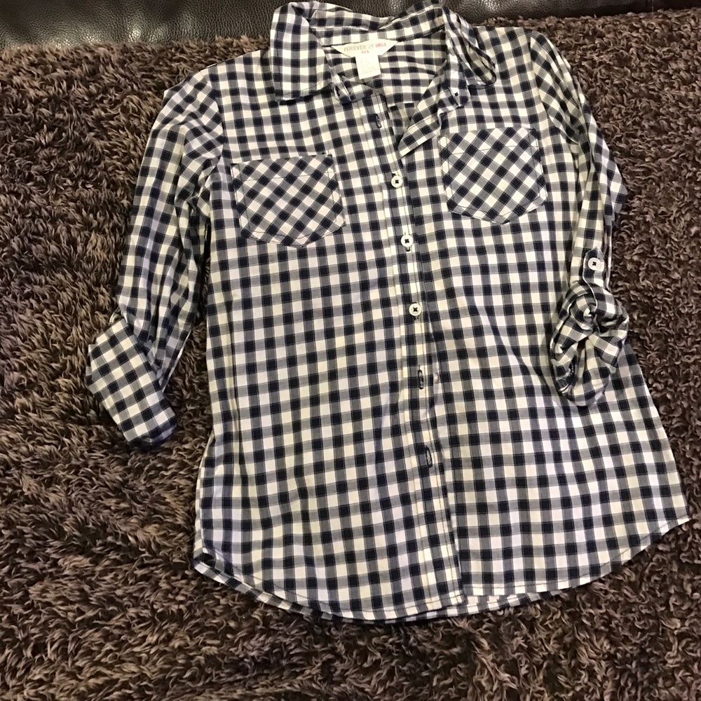 Girls plaid button up