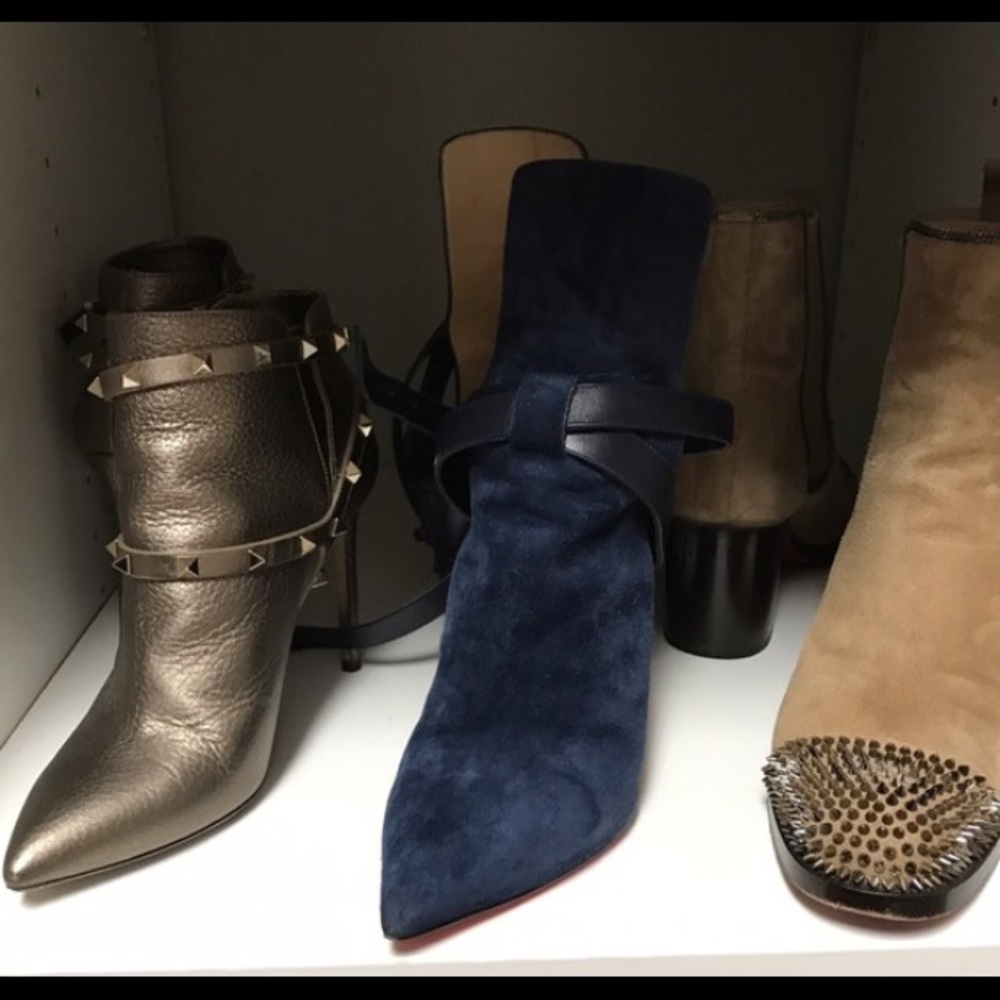 Stiletto Metallic Valentino Rockstud Booties