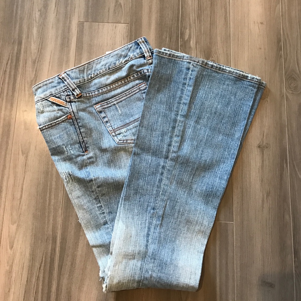 Superdry destructed flare jeans