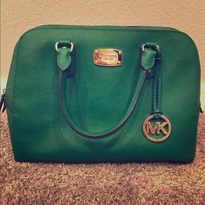 Michael Kors Kelly green Saffiano satchel