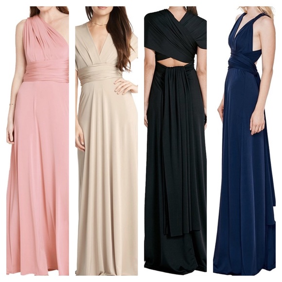 Convertible infinity Maxi Dress in Blush Pink - Picture 3 of 7