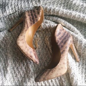 BCBG Nude Snakeskin Pump