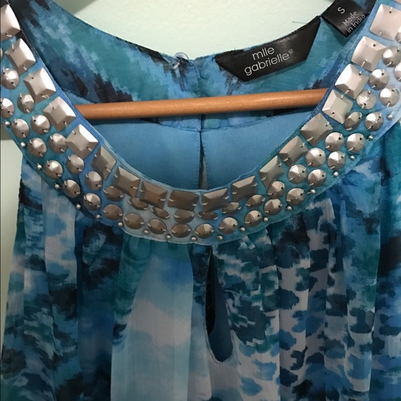 Mlle Gabrielle blue flare dress - Picture 2 of 7