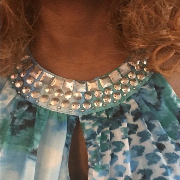 Mlle Gabrielle blue flare dress - Picture 6 of 7