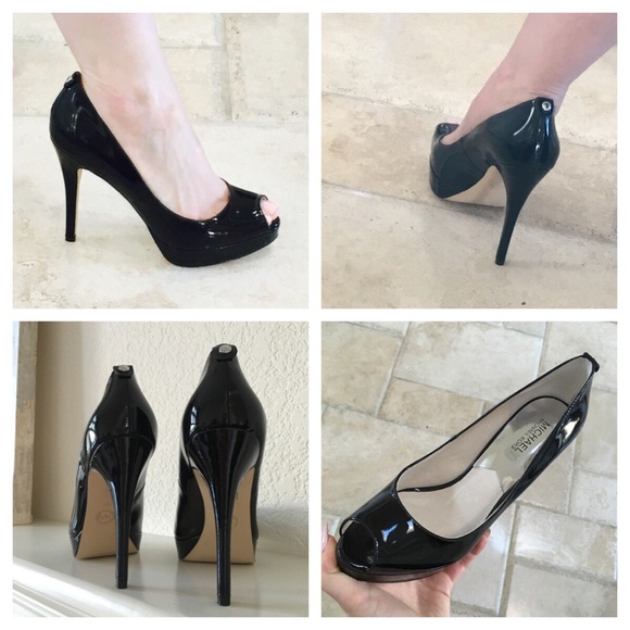 Michael Kors York black patent pump heel platform - Picture 4 of 8