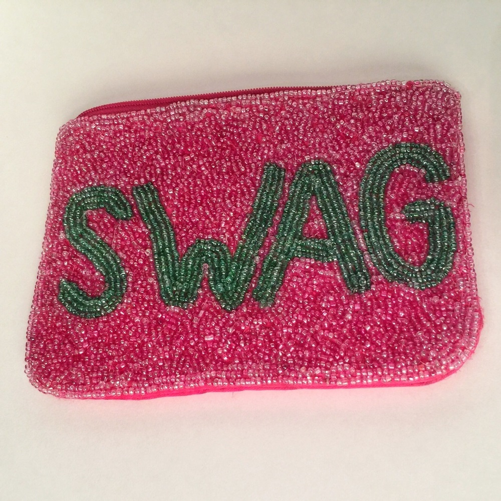 Hand beaded hip small bag