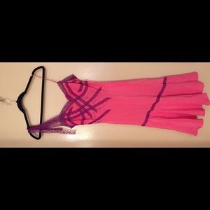 ❤️BETSEY JOHNSON Hot Pink Purple Silk Lace Dress❤️