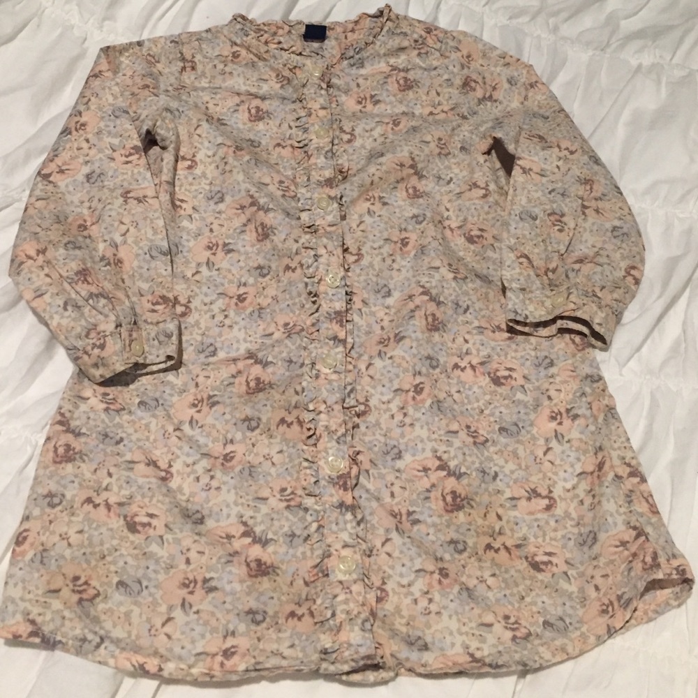 Baby Gap Ruffled Floral button down dress
