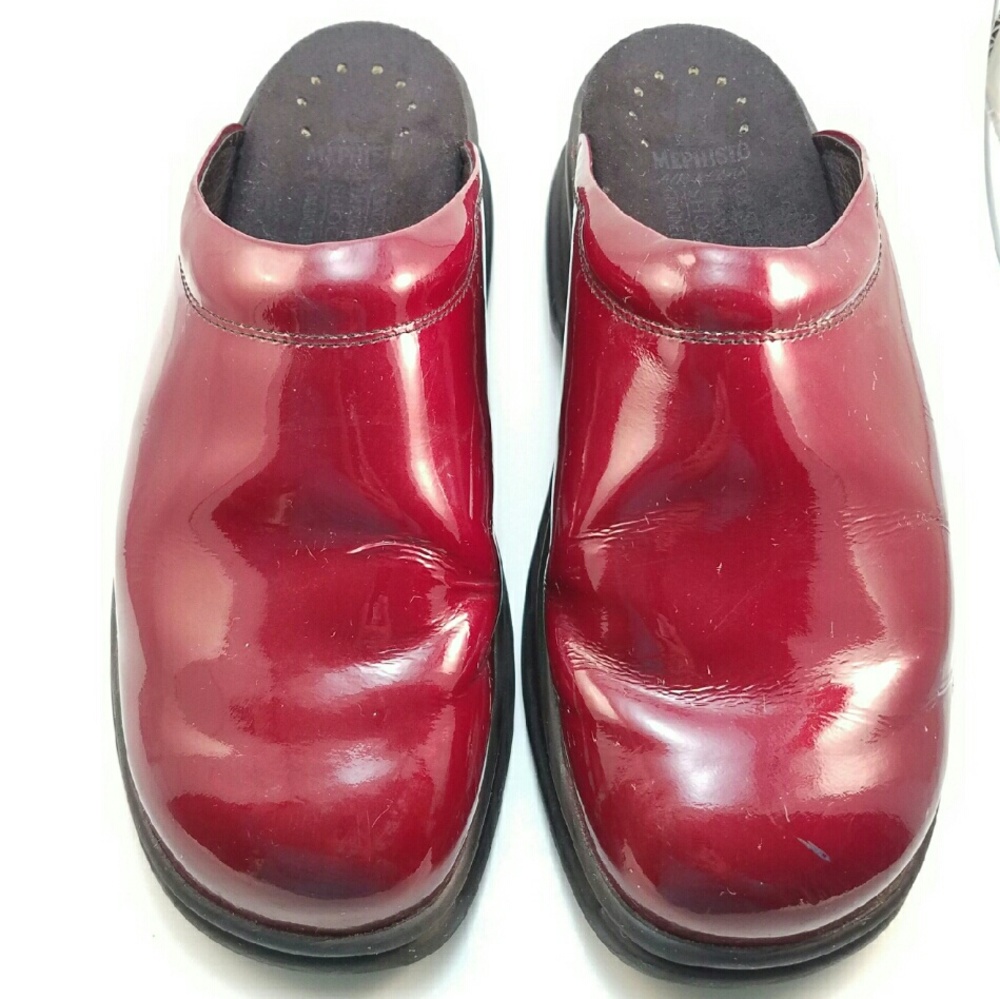 Mephisto Red/Oxblood Patent Leather Clogs
