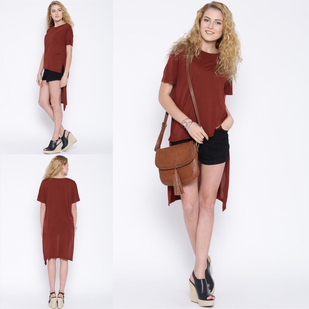 Rust Brown Hi-Low Top
