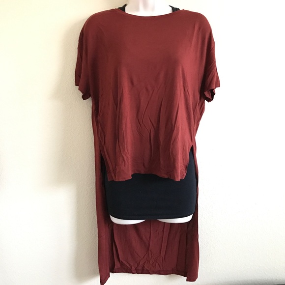 Rust Brown Hi-Low Top - Picture 3 of 5