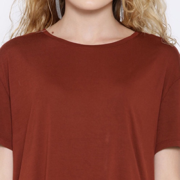 Rust Brown Hi-Low Top - Picture 2 of 5