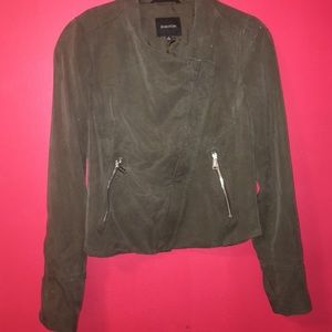 Aritzia Asymmetrical Zip Jacket in Olive Green