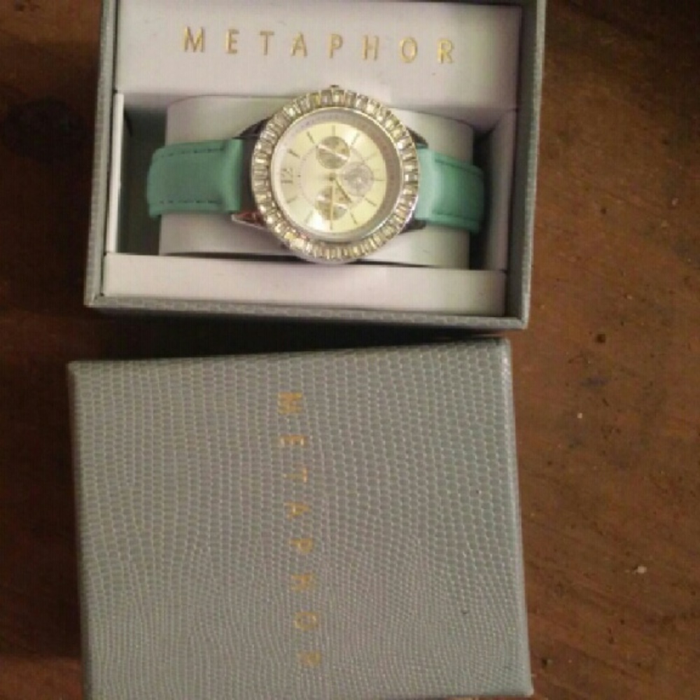 Blue and white metaphor watch