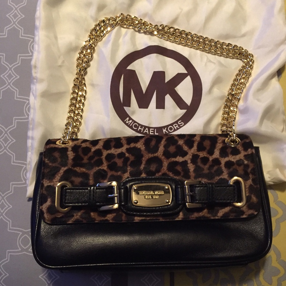 Michael Kors leopard cheetah calf hair purse