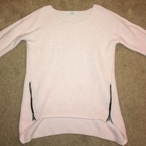 bar III Pink Sweater with Zips