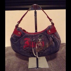 Juicy Couture Blue Velvet Shoulder Bag