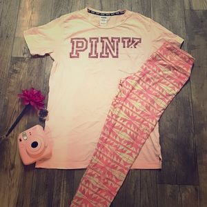 FABULOUS LuLaRoe PINK AZTEC LEGGINGS ONE SIZE 💕