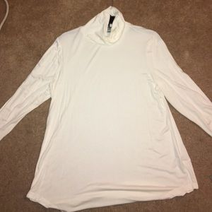 JM Collections (Macy's) White Flowy TurtleNeck