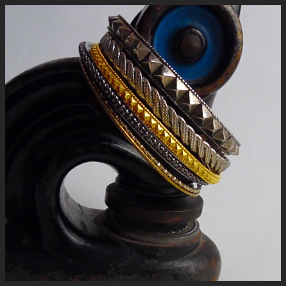 Set of 6 Ornate & Spiked Bracelets