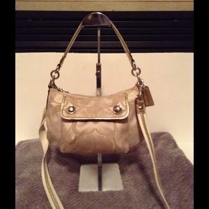 Coach Poppy Signature Gold/Cream Crossbody