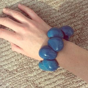 Blue wooden bangle