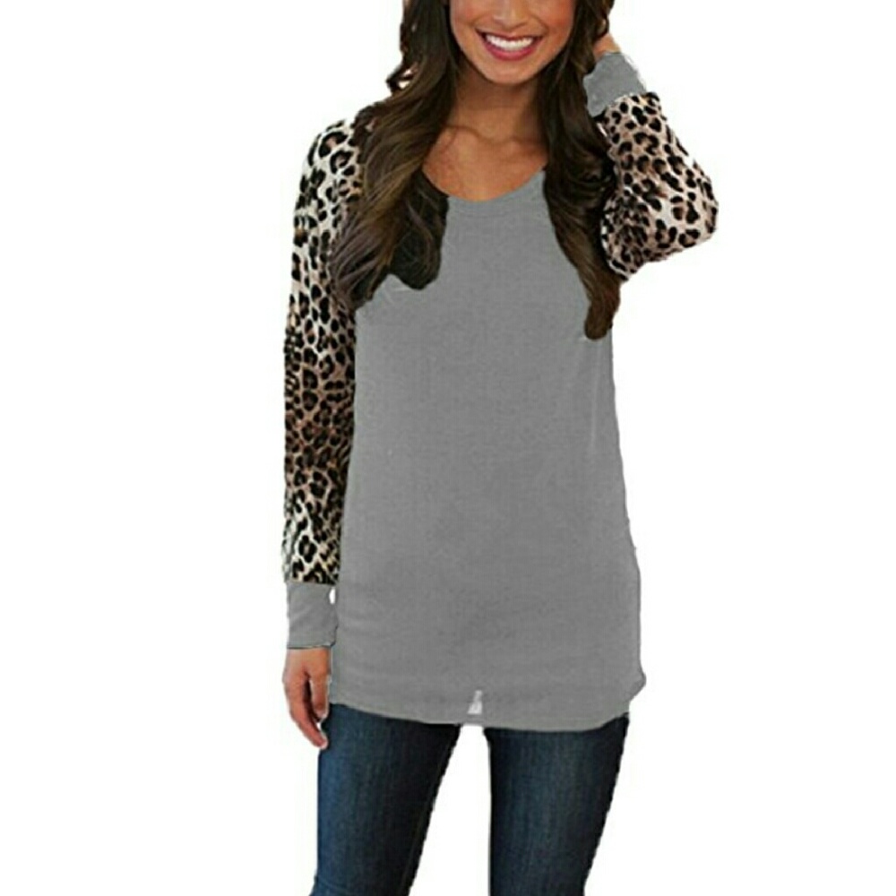 Women's Sexy Leapord Top with Chiffon sleeves