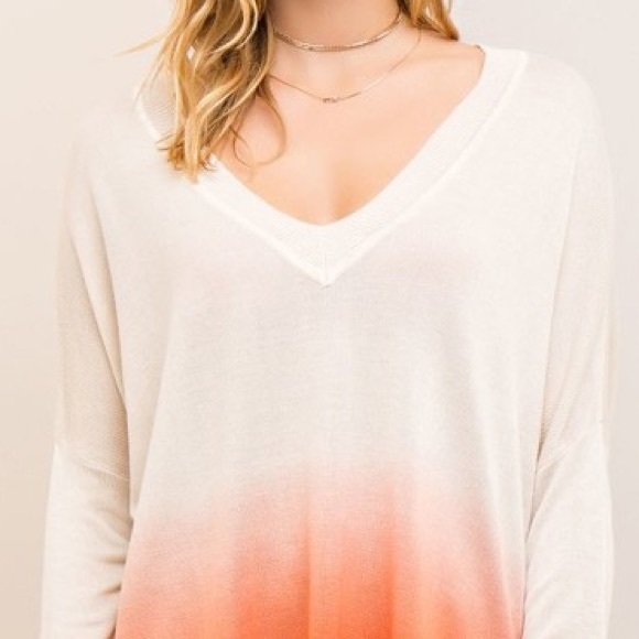 Ombré plunging neckline Top-CARROT - Picture 5 of 5