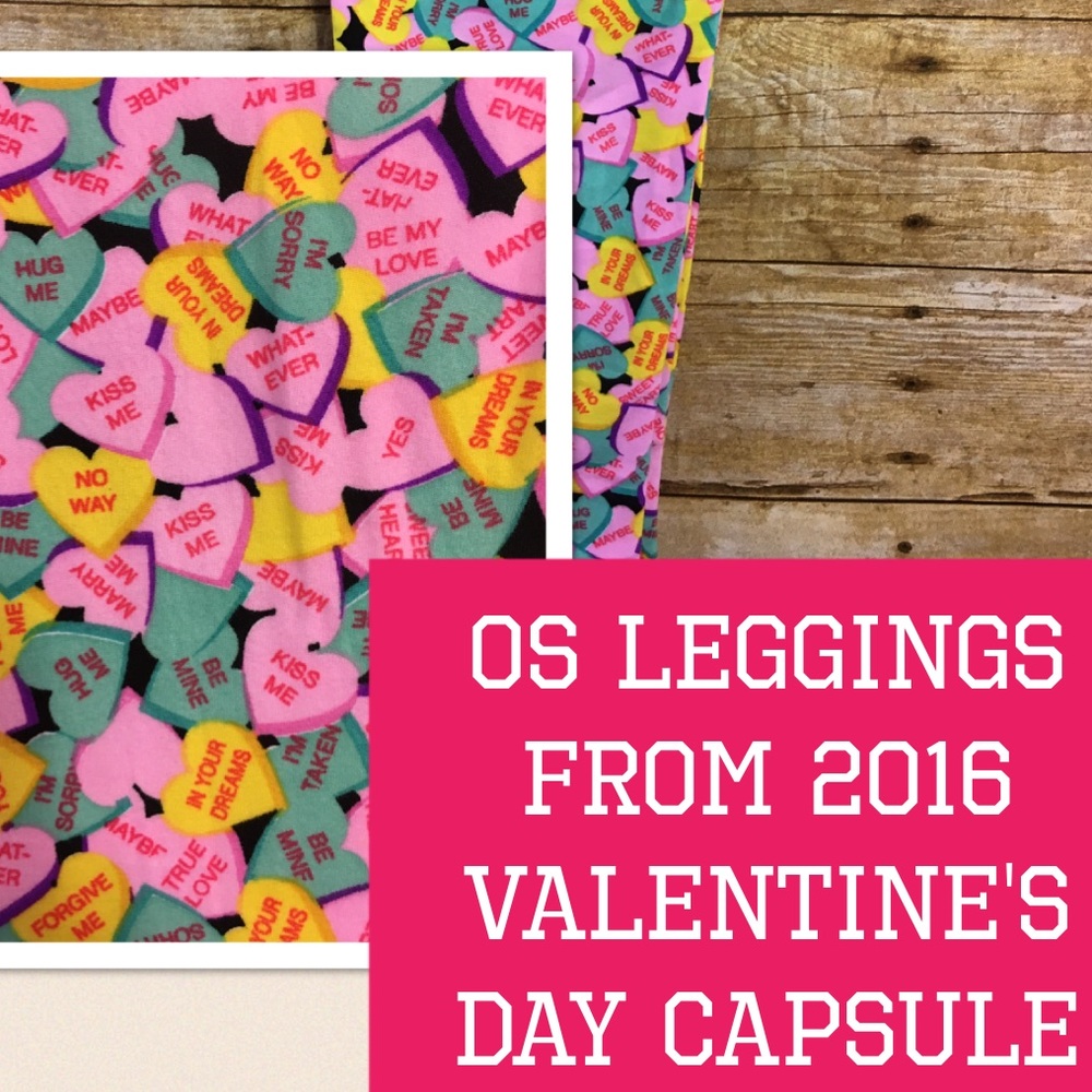 LuLaRoe OS Valentine's Day Leggings 2016 NWT