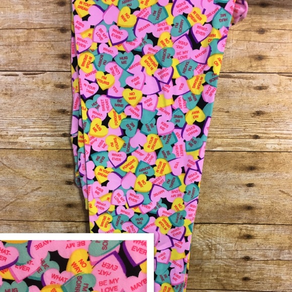 LuLaRoe OS Valentine's Day Leggings 2016 NWT - Picture 2 of 2