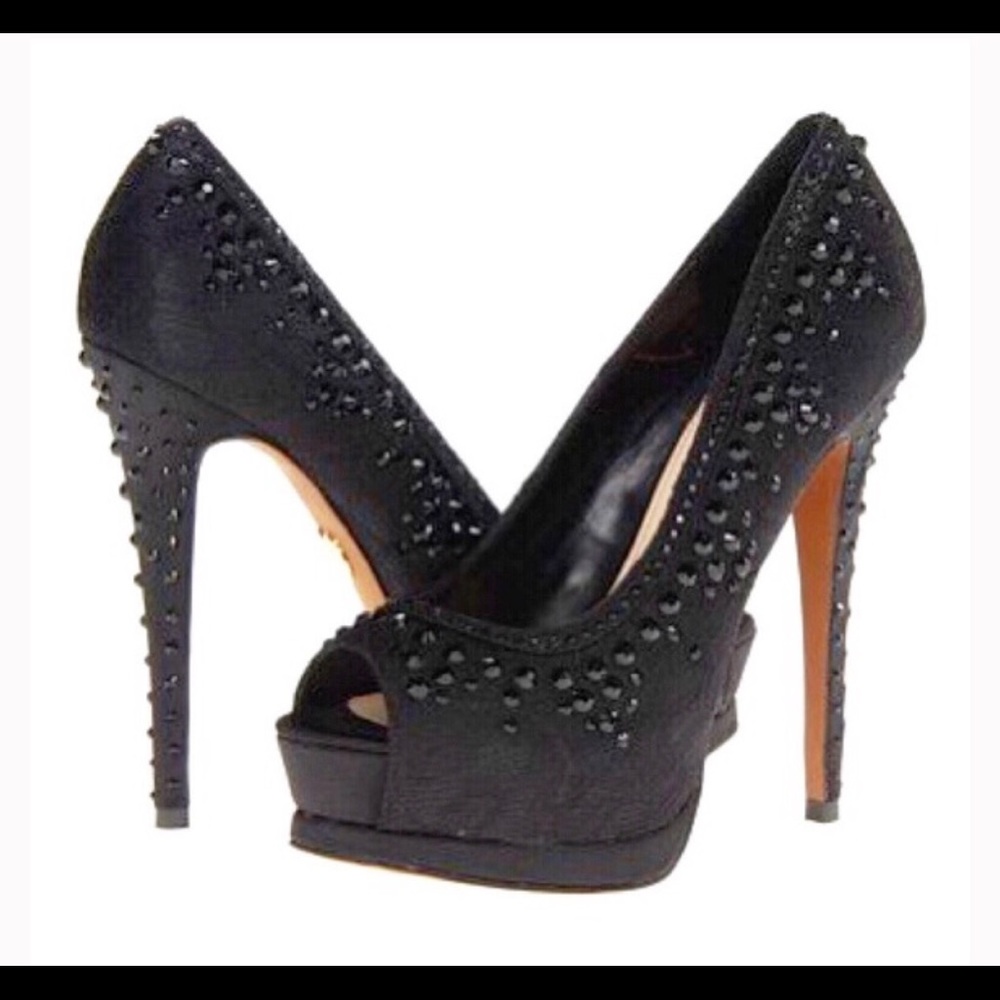 Betsey Johnson, black "BBELA" Peep Toe