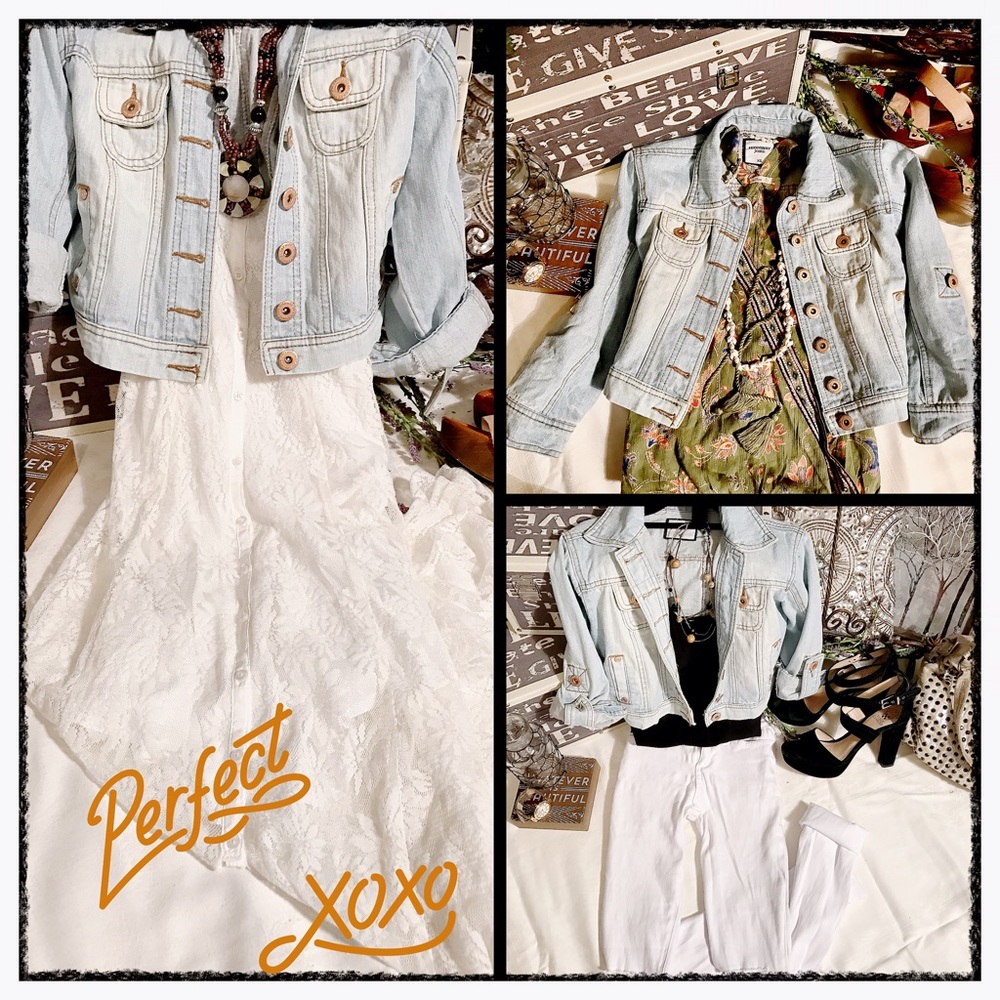 "Highway Jeans" Cropped Light Wash Jean Jacket💜