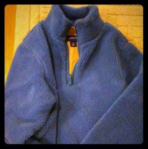 Lands'End blue fleece quarter zip