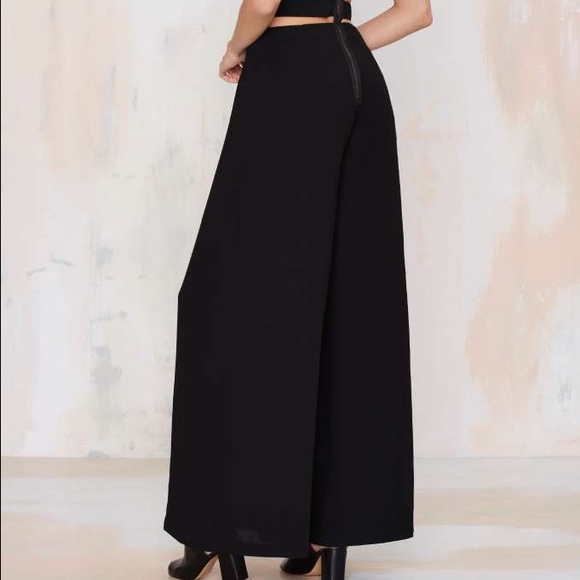Black cut out wide leg jumpsuit - Picture 3 of 4