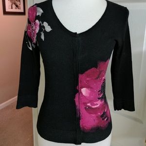 White House Black Market flower sweater