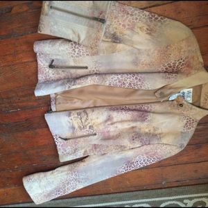 Genuine leather printed jacket