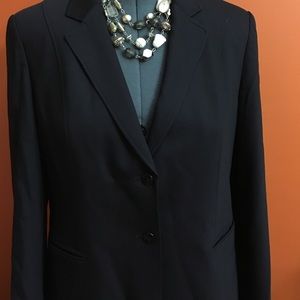 Talbots navy blue power pant suit.